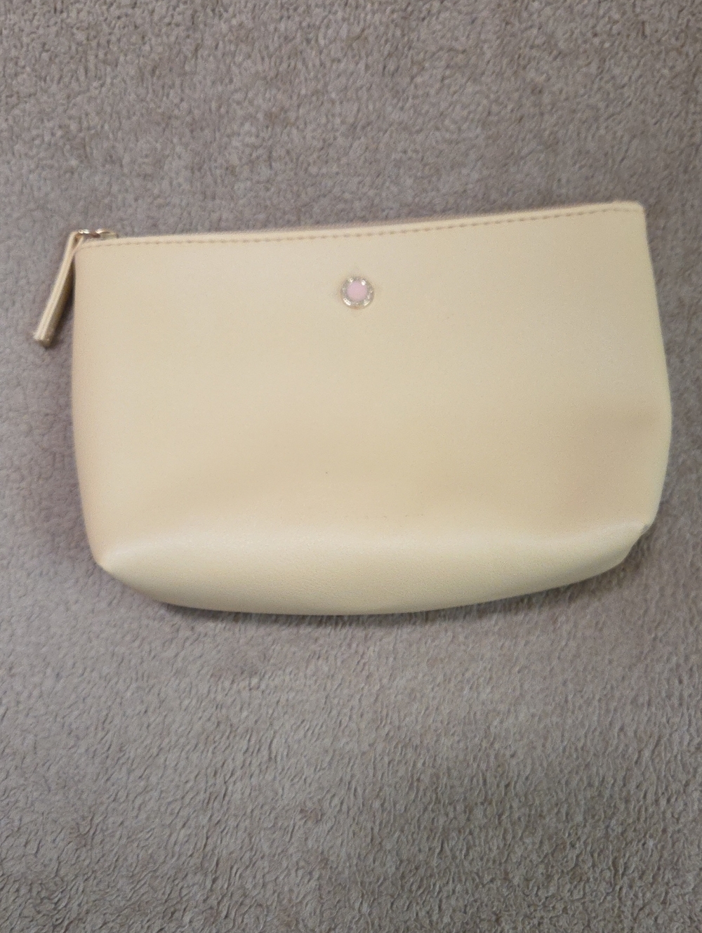 Bvlgari Cream Zip Pouch Cosmetic Clutch